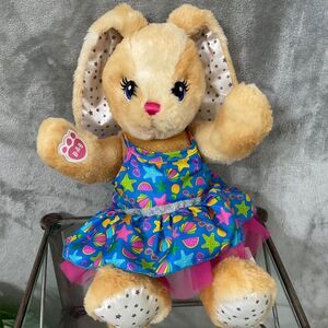 Build a Bear Bunny Rabbit Jointed Plush 16” Stuffed Stars w clothes BD Princess+